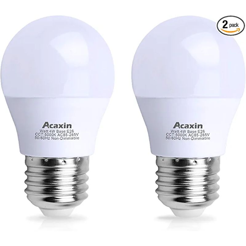 Acaxin LED Refrigerator Light Bulb 4W 40Watt Equivalent (2 pack)