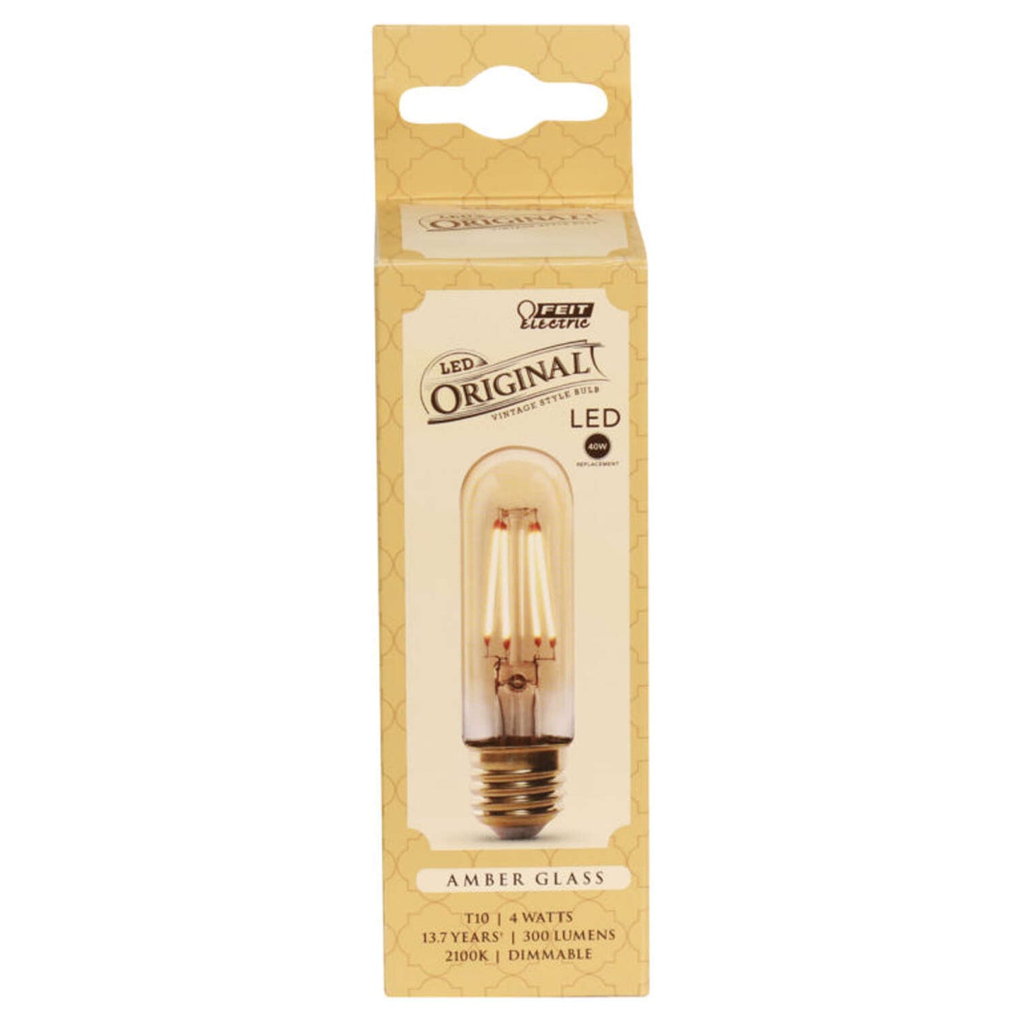 Feit Electric Filament LED Bulb Amber 40 Watt Equivalence