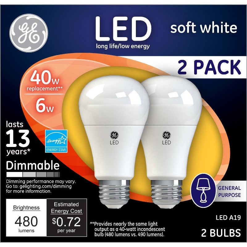 GE LED Light Bulbs White 40W (2 pack)