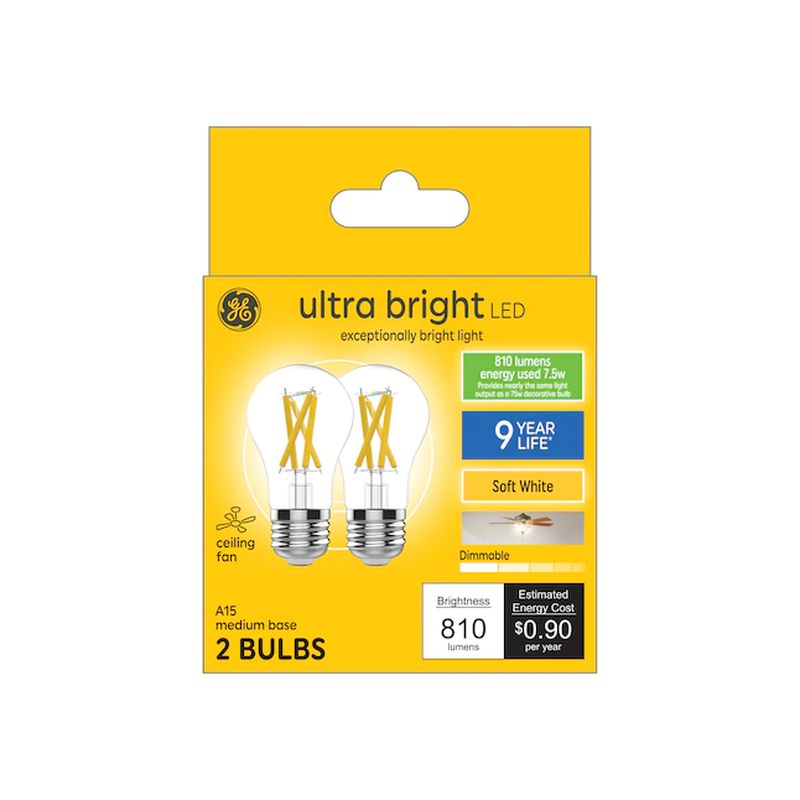 GE Ultra Bright 75W EQ A15 Soft White Dimmable LED Light Bulb