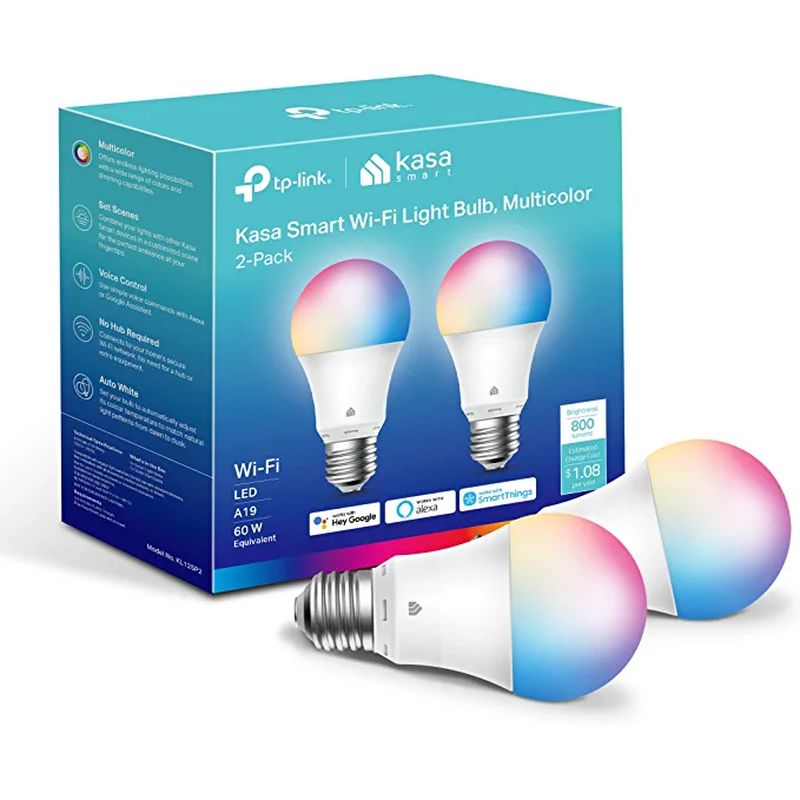 TP-Link Kasa Smart Light Bulbs, Full Color Changing Dimmable Smart WiFi Bulbs (2 pack)