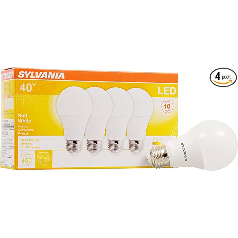 SYLVANIA LED Light Bulb, 40W Equivalent, Soft White (4 pack)