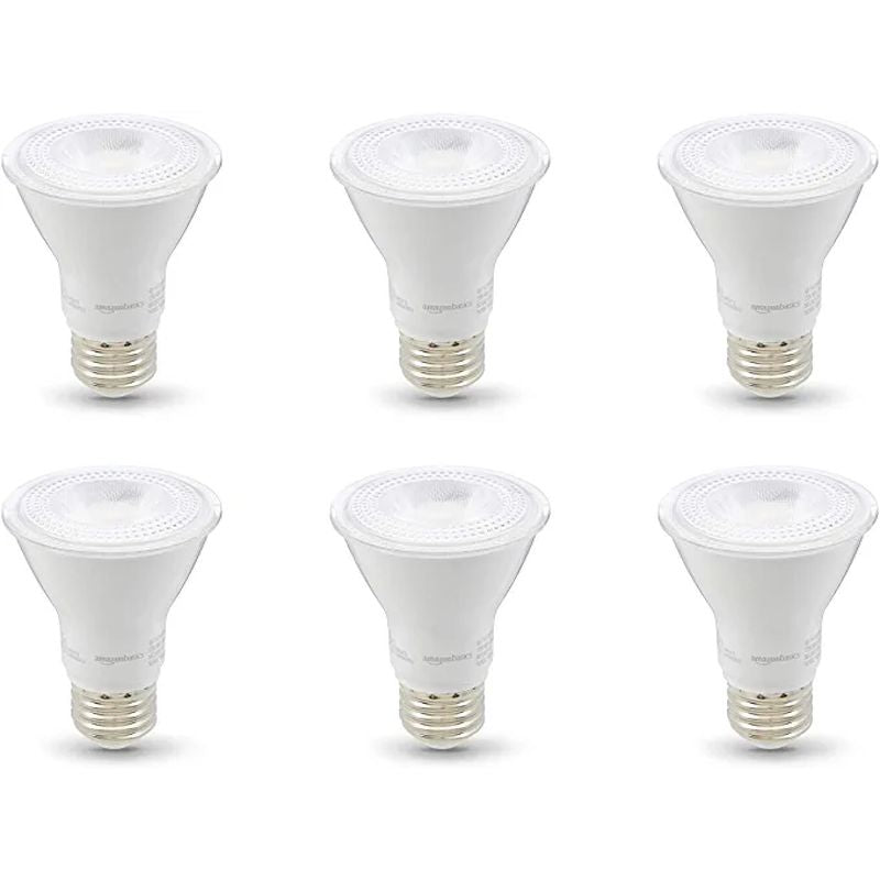 Amazon Basics 50W Equivalent, 3000K, Dimmable, PAR20 (6 pack)