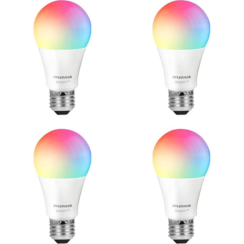 SYLVANIA Wifi LED Smart Light Bulb, 60W Equivalent Full Color (4 pack)