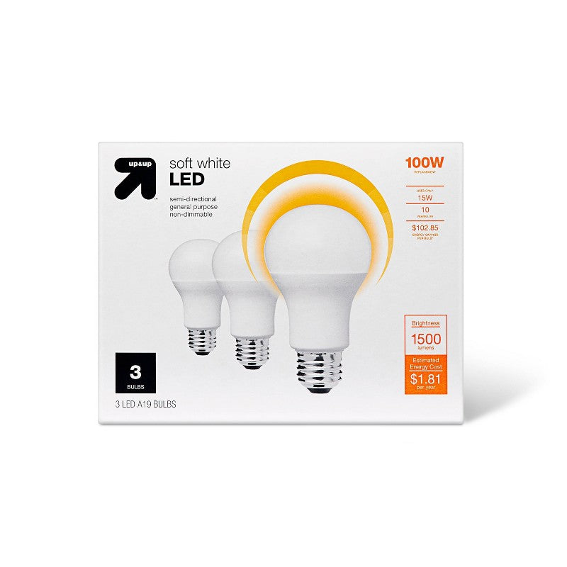 Up & Up Soft White LED Light Bulbs 100W (3 pack)