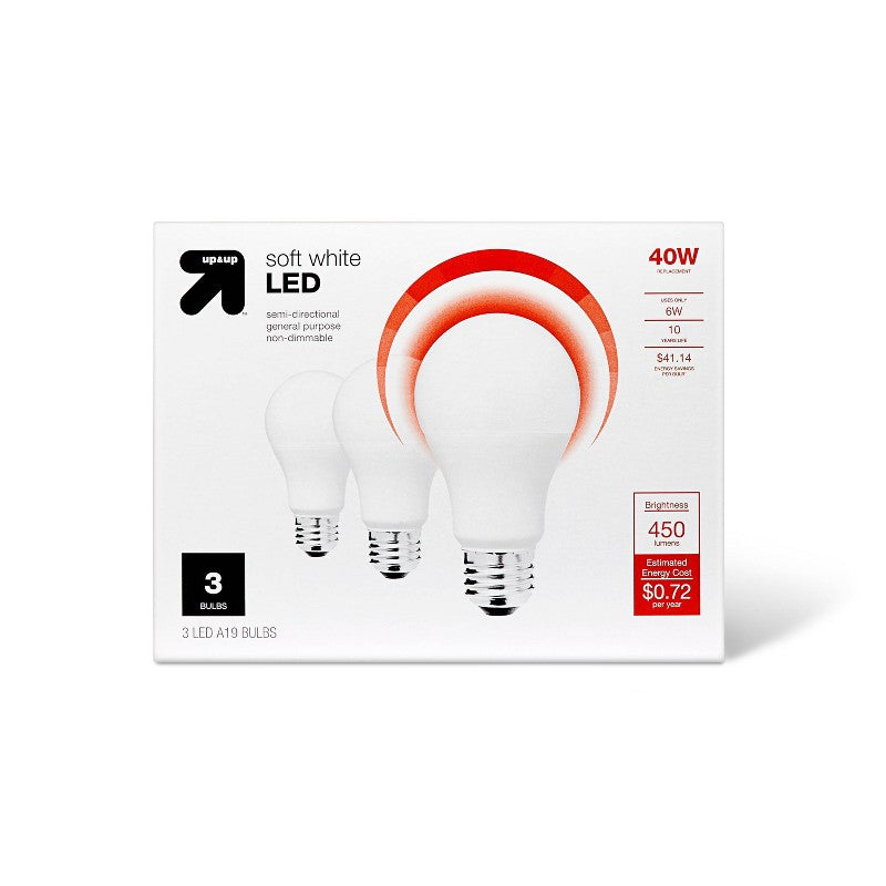 Up & Up Soft White LED Light Bulbs 40W (3 pack)