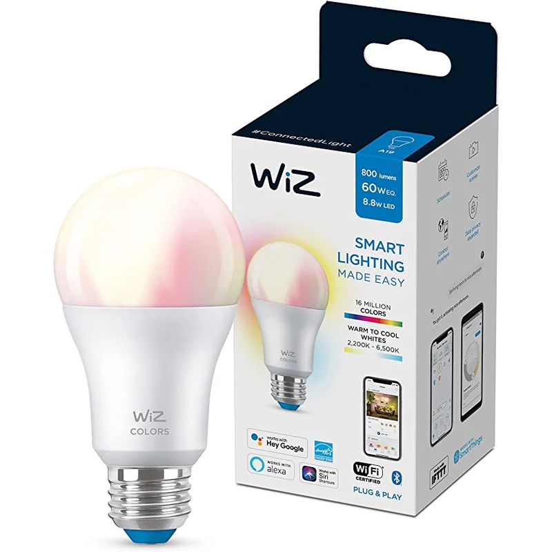 WiZ Connected Color 60W A19 Smart WiFi Light Bulb